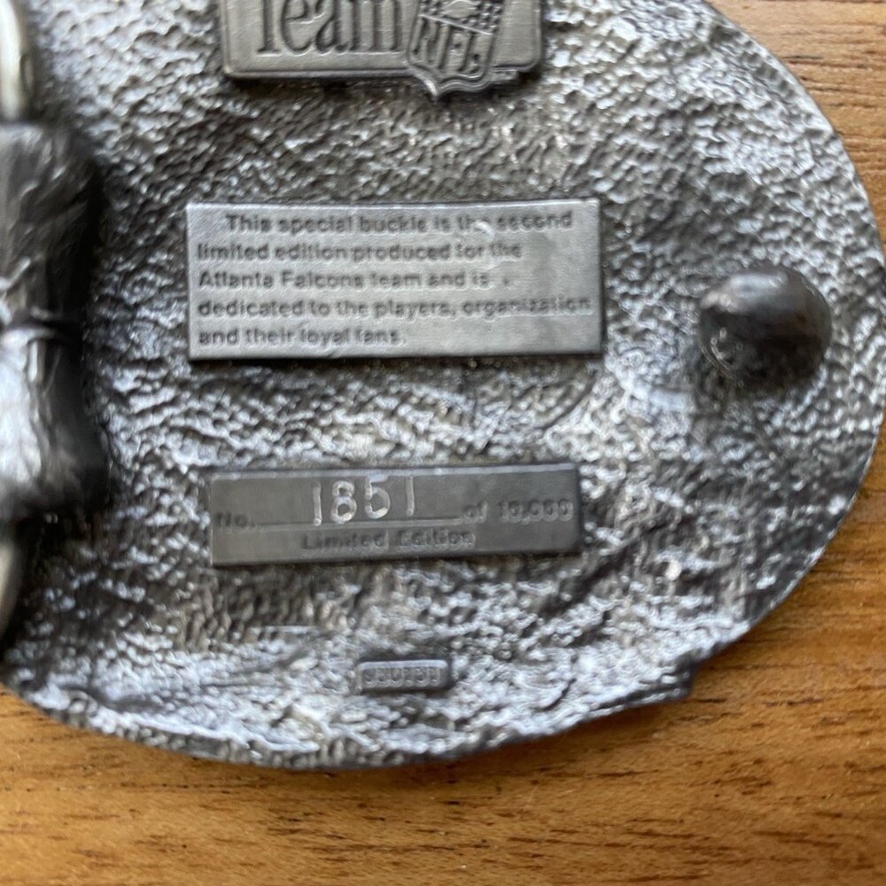 Vintage 90s Atlanta Falcons Limited Edition Belt Buckle NFL - Picture 3 of 5